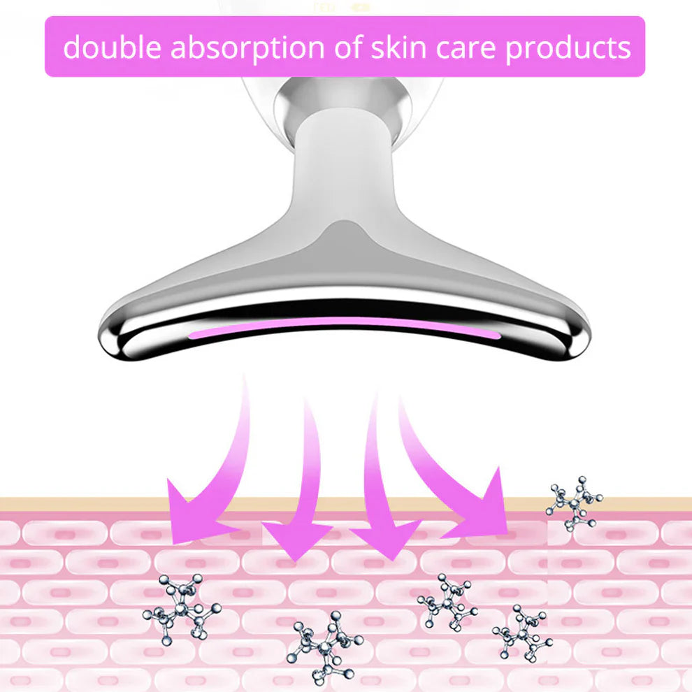 Electric Face Massager Wrinkle Remover LED Photon Face Beauty Device