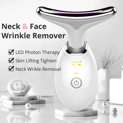 Electric Face Massager Wrinkle Remover LED Photon Face Beauty Device