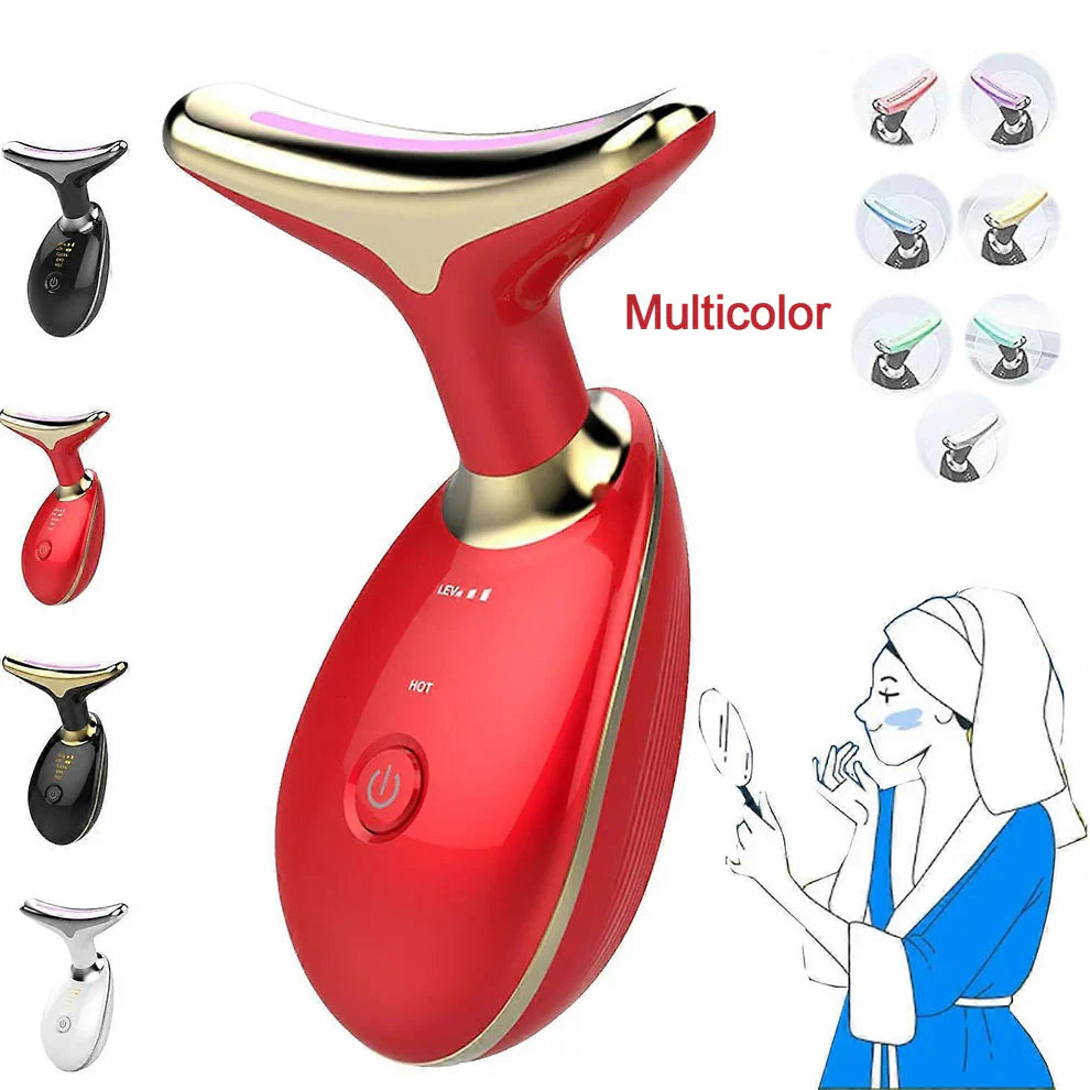 Electric Face Massager Wrinkle Remover LED Photon Face Beauty Device